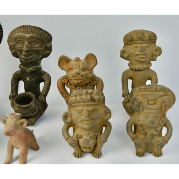 Museum Copies Terra Cotta Pre-Historic Zapotec Indians Oaxaca Mexico 1960s Vinta - Picture 9 of 11